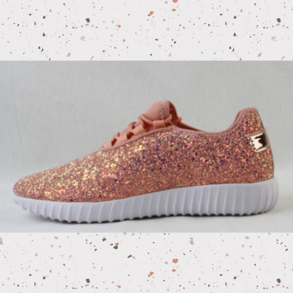‼️CLEARANCE PRICE FIRM‼️Dusty Rose Glitter Sneakers🎊💗 - Picture 4 of 7